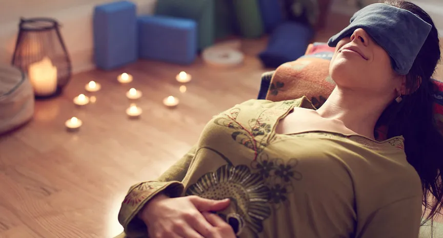 Yoga nidra meditation pose
